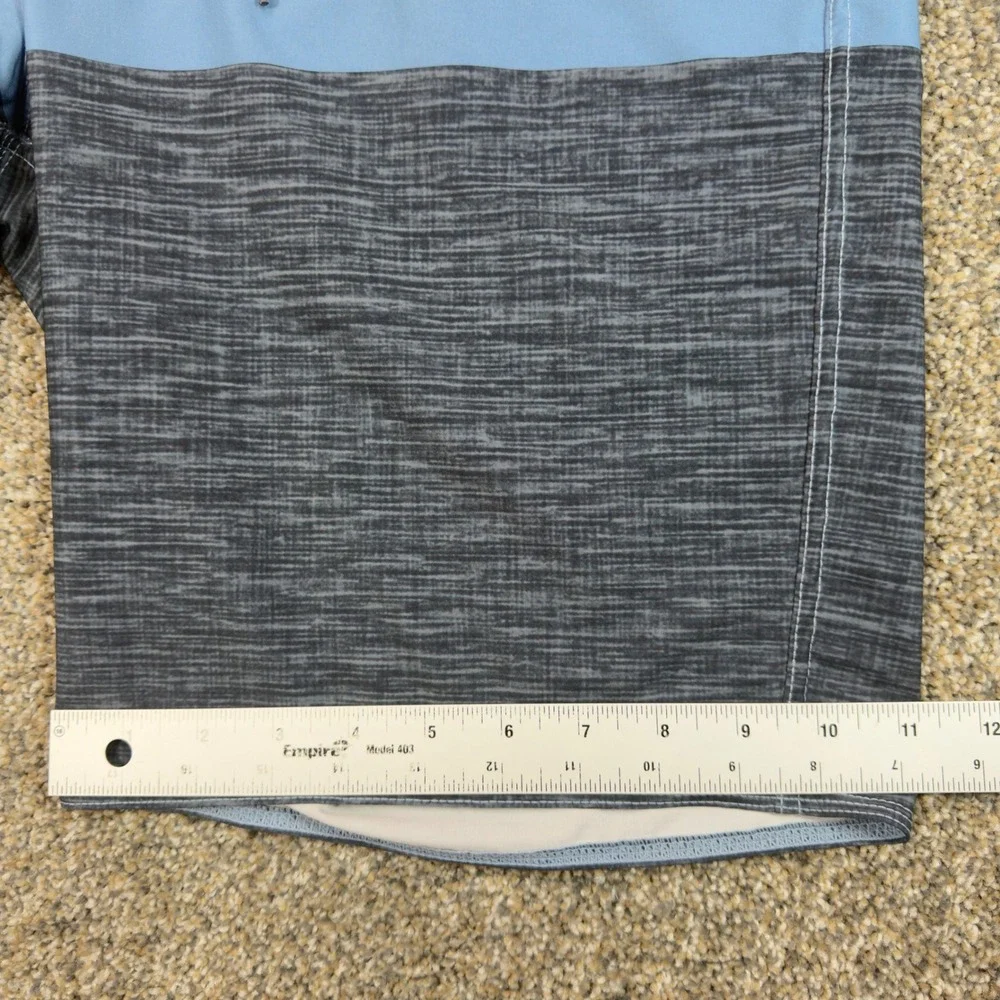 Salt Life SLXQD Board Shorts Mens 34‎ Blue Shark Fin Wave Pattern Cargo Pocket
